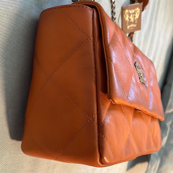 PRATESI Quilted Leather Chain Crossbody Handbag Purse MADE IN ITALY *NWT* - Picture 5 of 13